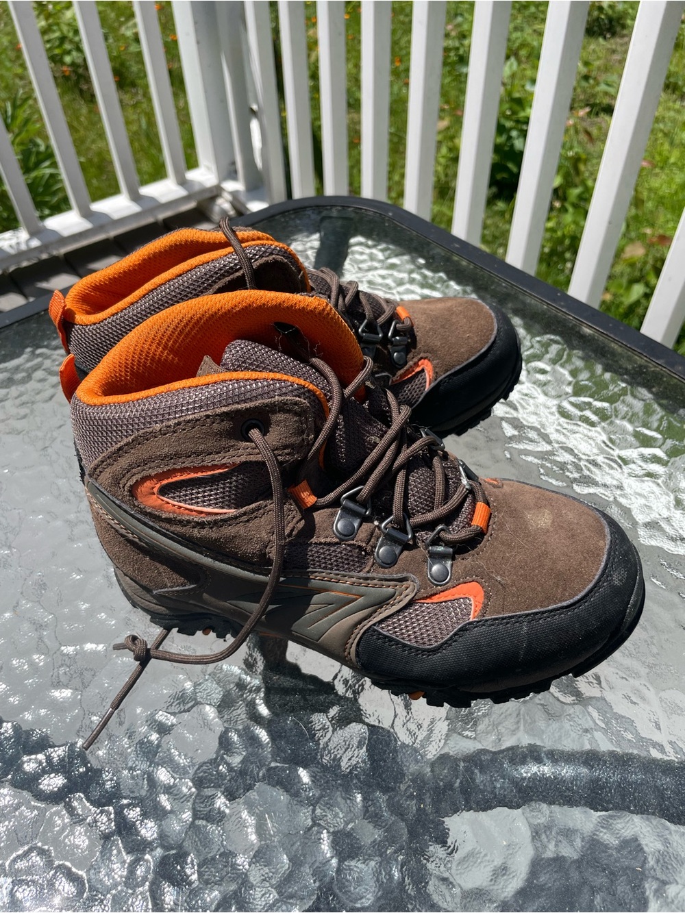 Hi-Tec Brown and Orange Kids Hiking Boots